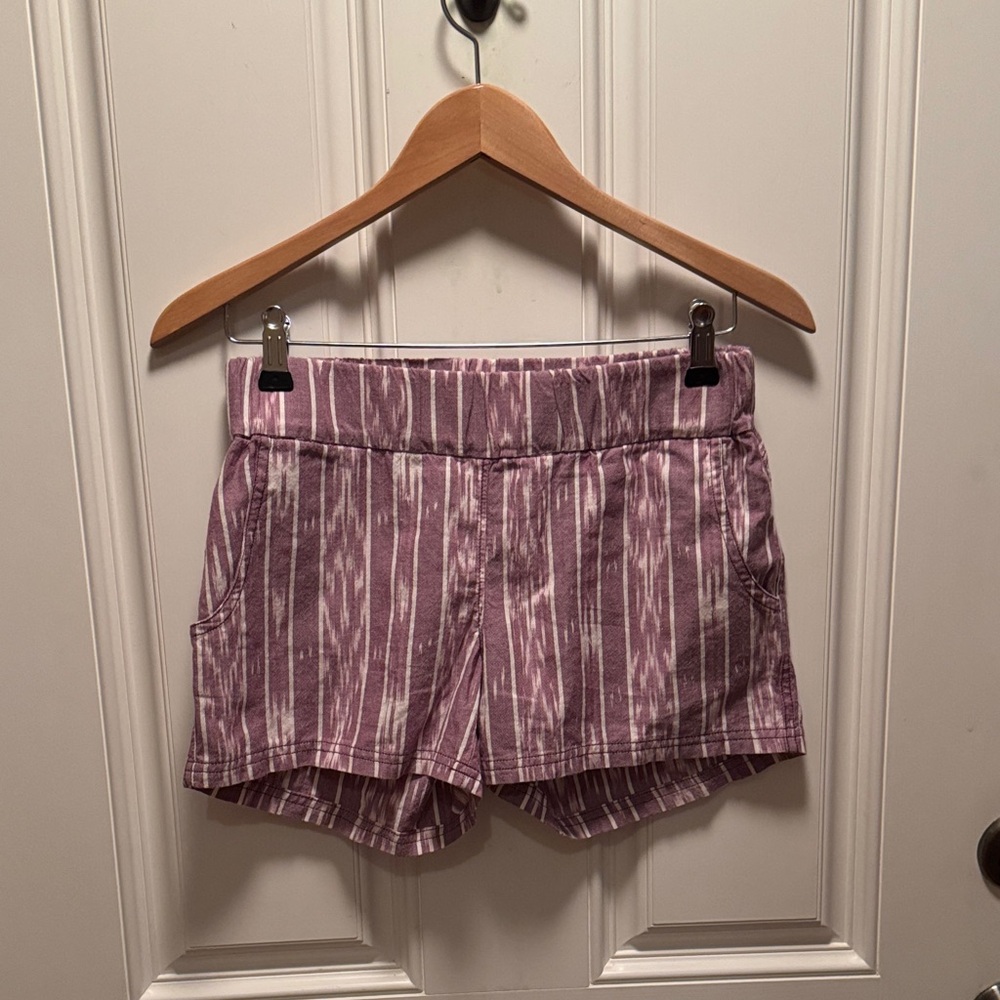 Prana Lavender Striped High Waist Shorts